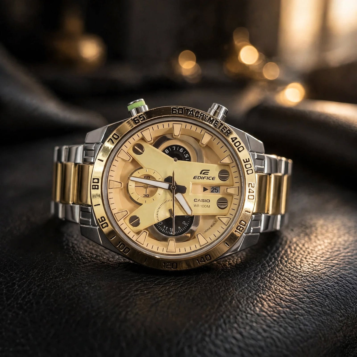 Casi0 Edifice EFR-540 Two-Tone Gold Dial Chronograph Watch for Men