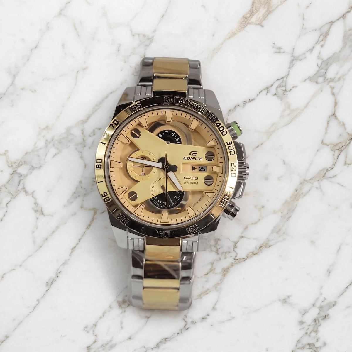 Casi0 Edifice EFR-540 Two-Tone Gold Dial Chronograph Watch for Men