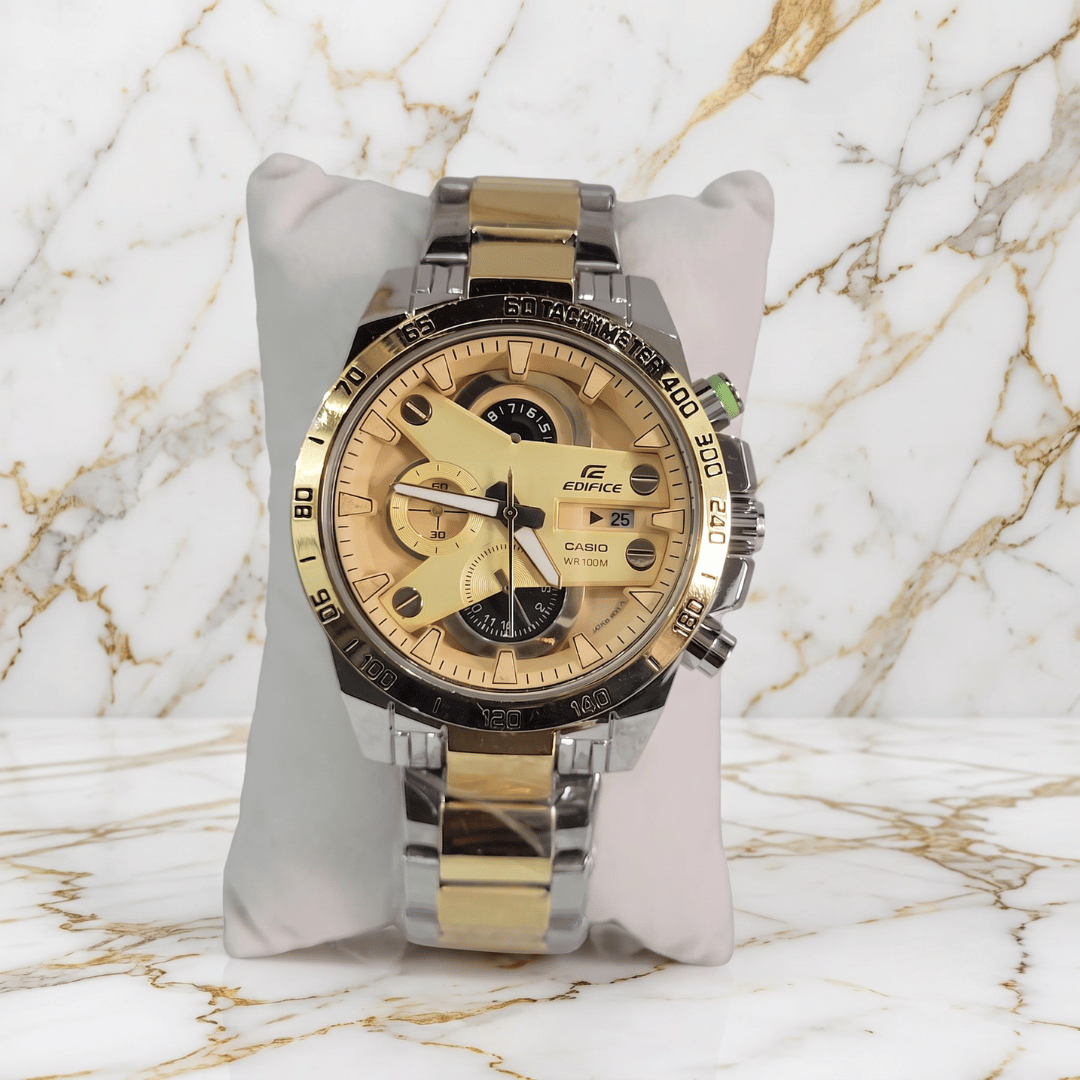 Casi0 Edifice EFR-540 Two-Tone Gold Dial Chronograph Watch for Men