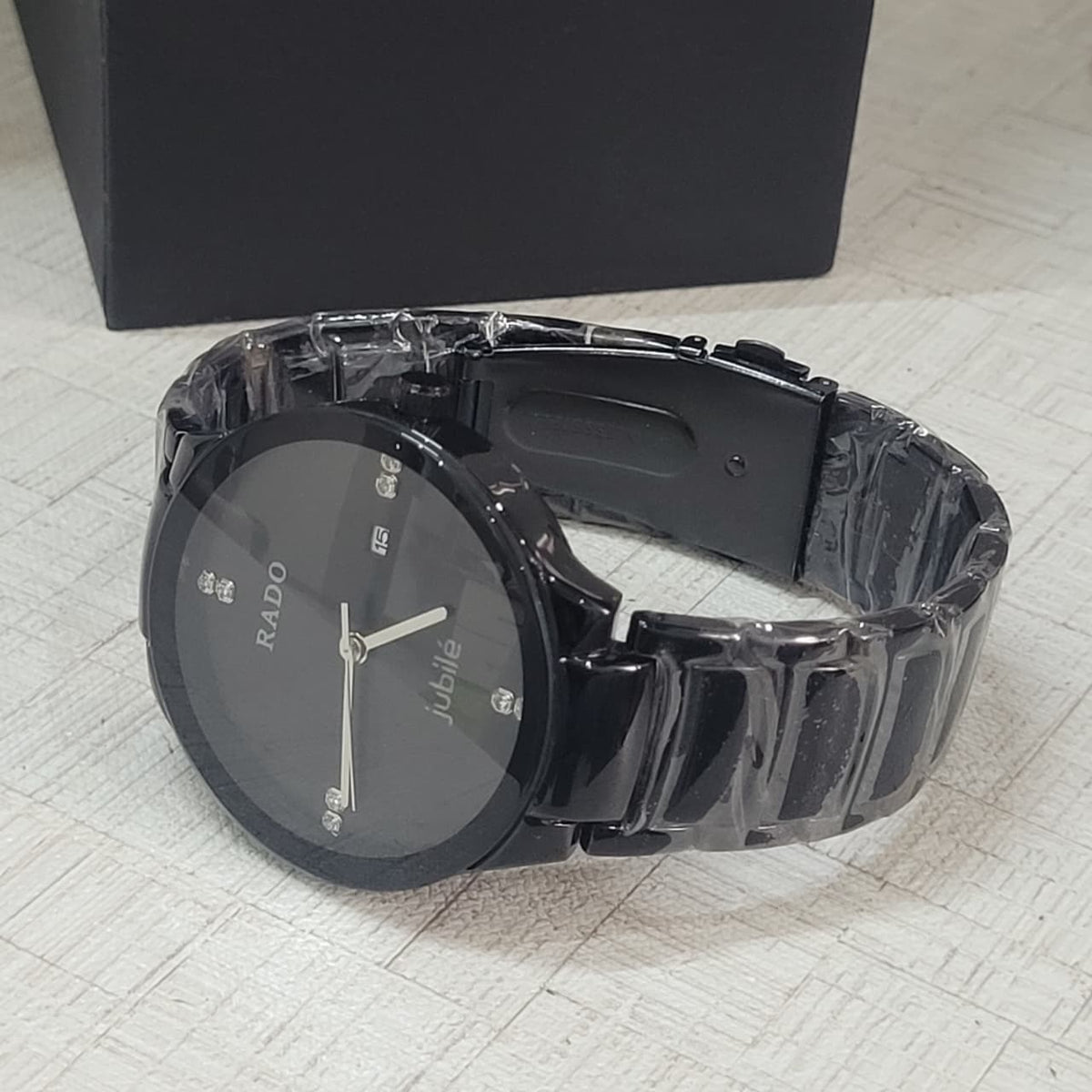 Rad0 True Round Jubilé Black Dial Ceramic Copy Watch for Men