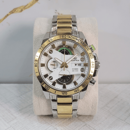 Casi0 Edifice EFR-540GS Silver & Gold Chronograph Watch for Men