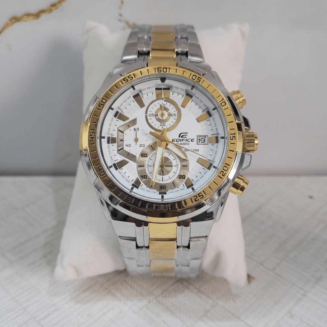 Casi0 Edifice EFR-539SG-7AVUDF Chronograph Watch for Men – Silver & Gold Stainless Steel