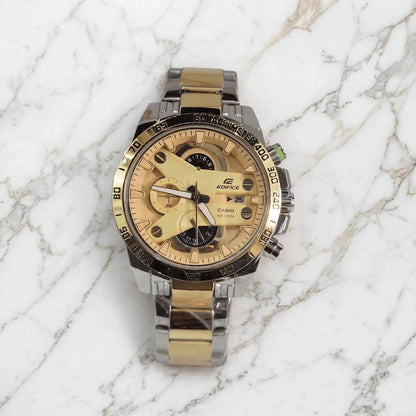 Casi0 Edifice EFR-540 Two-Tone Gold Dial Chronograph Watch for Men