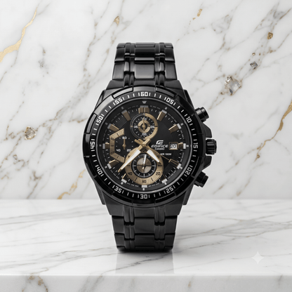 Casi0 Edifice EFR-539BK-1A Black Chronograph Watch for Men – Full Black Stainless Steel