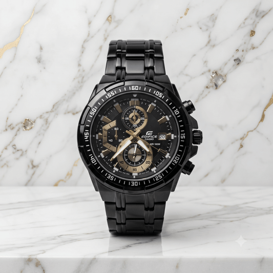 Casi0 Edifice EFR-539BK-1A Black Chronograph Watch for Men – Full Black Stainless Steel