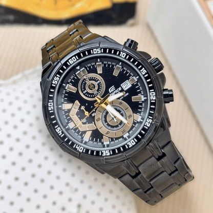 Casi0 Edifice EFR-539BK-1A Black Chronograph Watch for Men – Full Black Stainless Steel