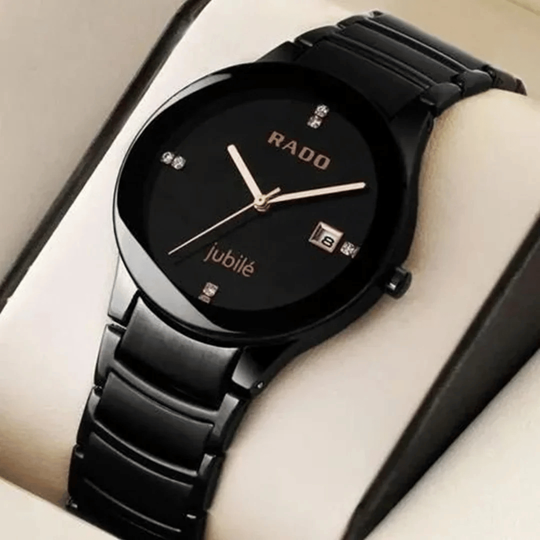 Rad0 True Round Jubilé Black Dial Ceramic Copy Watch for Men