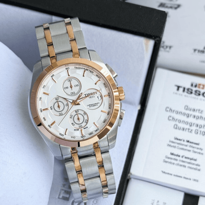 Tiss0t Couturier 1853 White Dial Chronograph Watch for Men