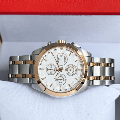 Tiss0t Couturier 1853 White Dial Chronograph Watch for Men