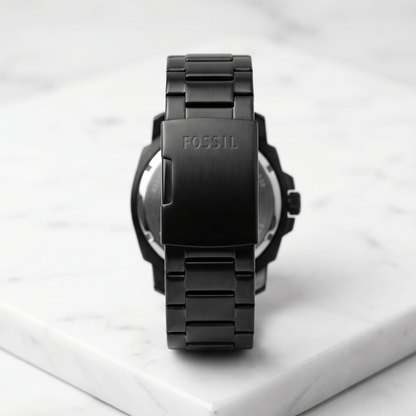 F0ssil Machine FS4682 Black Dial Chronograph Watch for Men – Black Stainless Steel