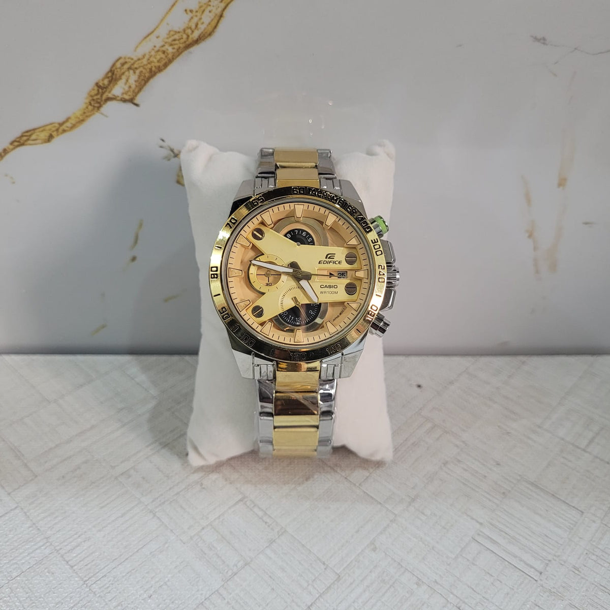 Casi0 Edifice EFR-540 Two-Tone Gold Dial Chronograph Watch for Men