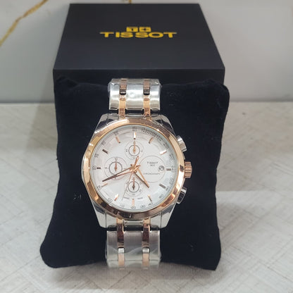 Tiss0t Couturier 1853 White Dial Chronograph Watch for Men