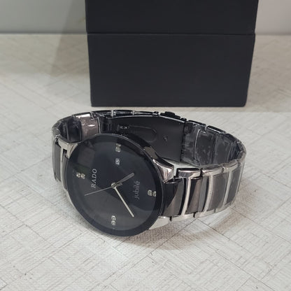 Rad0 Centrix Jubilé Black Dial Two-Tone Watch for Men