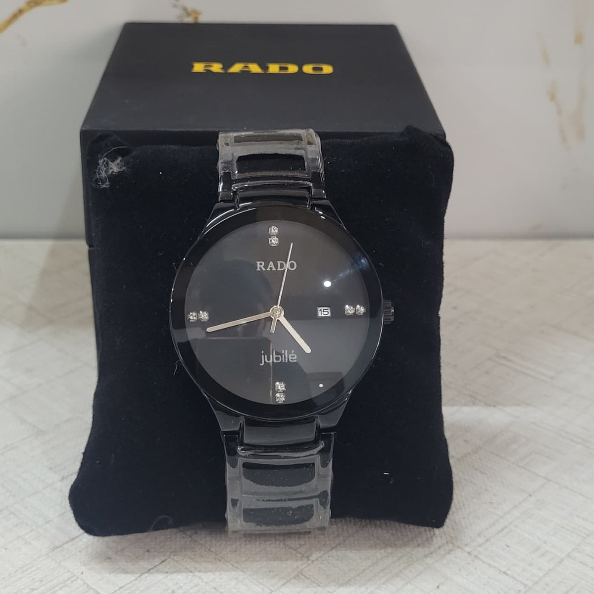 Rad0 True Round Jubilé Black Dial Ceramic Copy Watch for Men