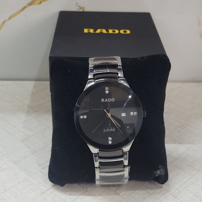 Rad0 Centrix Jubilé Black Dial Two-Tone Watch for Men