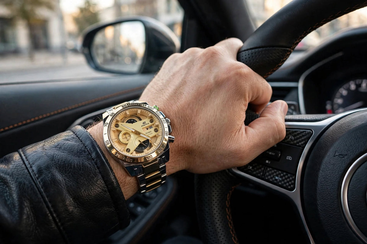 Casi0 Edifice EFR-540 Two-Tone Gold Dial Chronograph Watch for Men